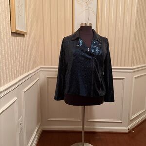 Colleen Lopez Black Sequin Jacket